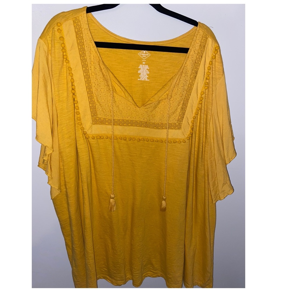 Yellow BoHo chic flowing top.